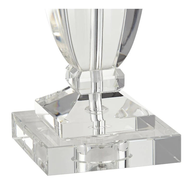Vienna Full Spectrum Traditional Table Lamp 25" High Crystal Body Gray Tapered Drum Shade for Living Room Bedroom Bedside Nightstand Family