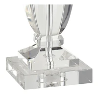 Vienna Full Spectrum Traditional Table Lamp 25" High Crystal Body Gray Tapered Drum Shade for Living Room Bedroom Bedside Nightstand Family