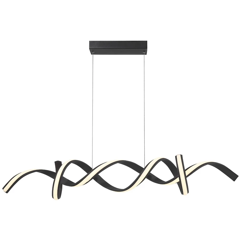 Possini Euro Design Helix Sand Black Island Pendant Chandelier 46" Wide Modern Spiral Dimmable Led Light Dining Room Ceiling