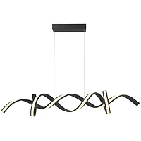 Possini Euro Design Helix Sand Black Island Pendant Chandelier 46" Wide Modern Spiral Dimmable Led Light Dining Room Ceiling