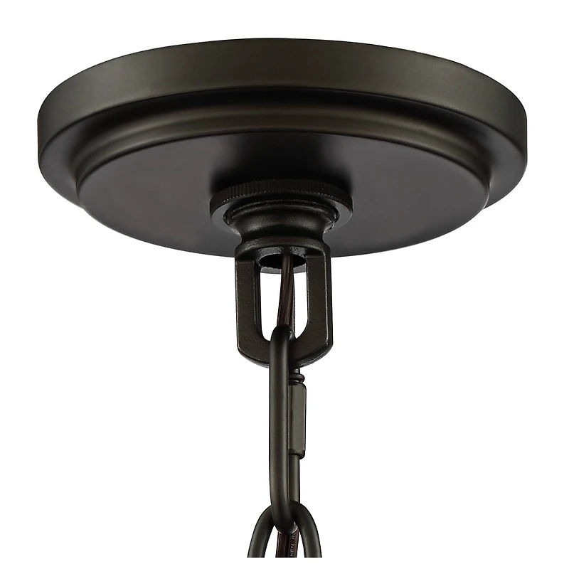 Franklin Iron Works Caleb Bronze Wagon Wheel Pendant Chandelier 23.75" Wide Industrial Clear Glass 5-Light Fixture for Dining Room House Foyer Entrywa