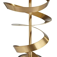 Twist Modern Table Lamp 31" Tall Sculptural Brass Gold Metal Marble Black Drum Shade with Gold Liner Decor Bedroom Living Room Nightstand Bedside Nigh