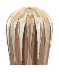 Possini Euro Design Loren Modern Mid Century Table Lamp 28 1/4" Tall Ivory Drip Glaze Ceramic Fabric Drum Shade for Bedroom Living Room Bedside H