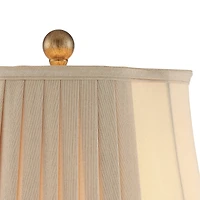 Regency Hill Louis Traditional Table Lamps 25 3/4" High Set of 2 Antique Gold Pleated Bell Shade for Bedroom Living Room Bedside Nightstand Offic