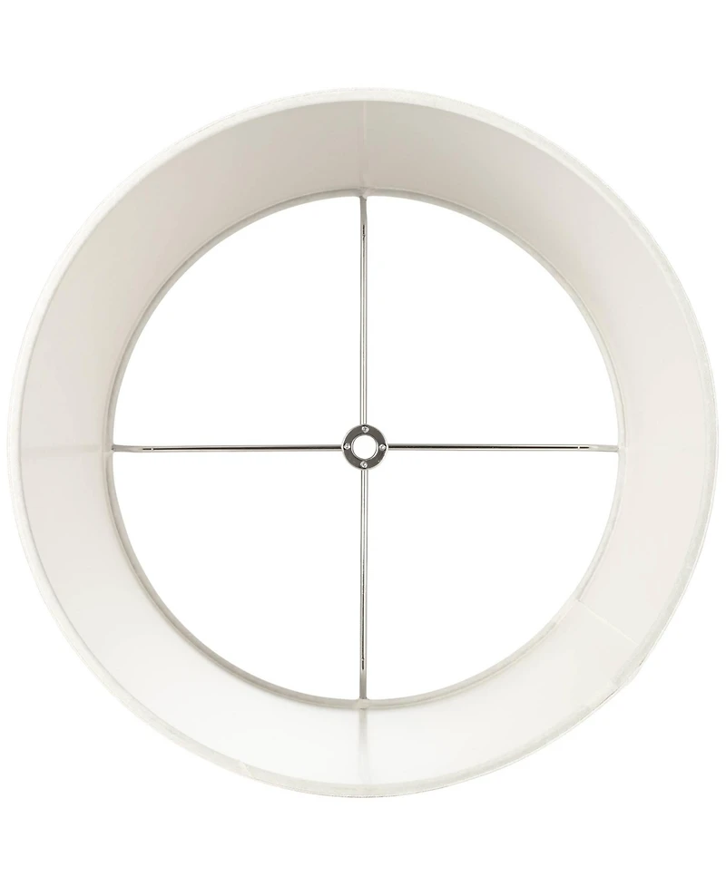 Springcrest Set of 2 White Small Hardback Drum Lamp Shades 10" Top x 12" Bottom x 8" High (Spider) Replacement with Harp and Finial