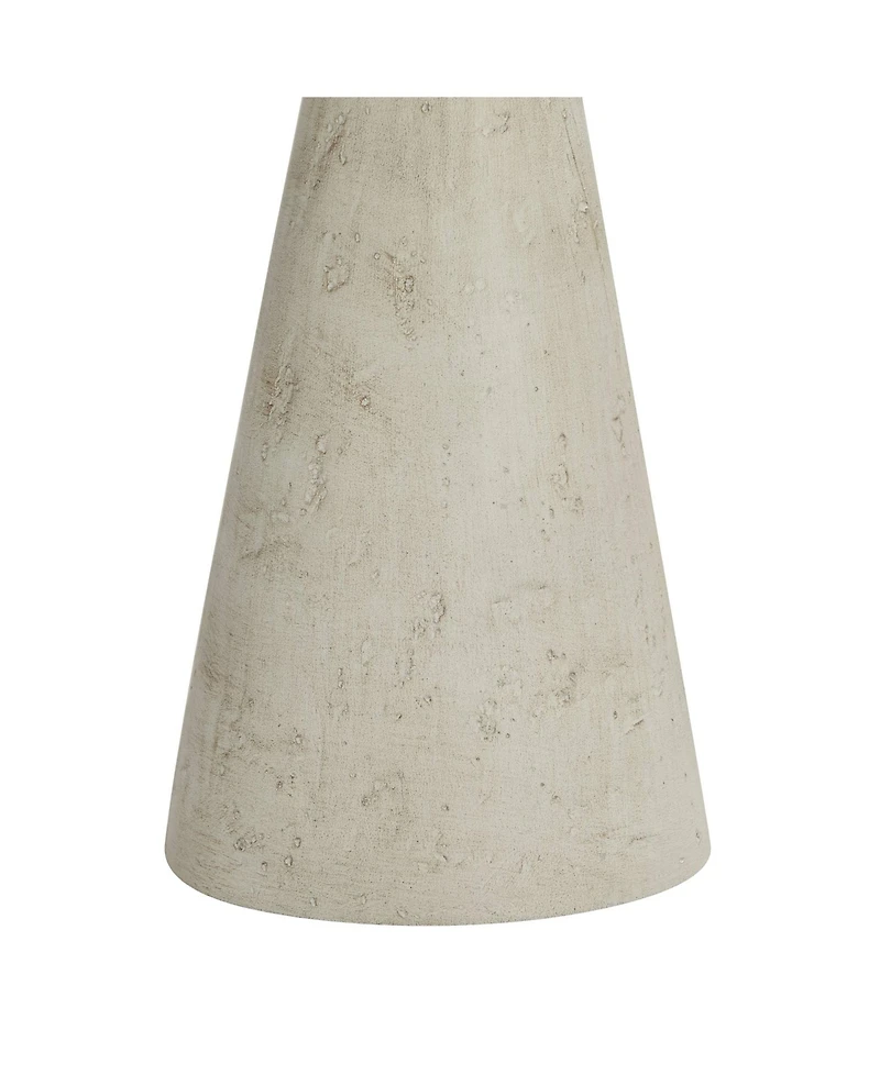 Possini Euro Design Claire 30" Tall Large Mid Century Modern Farmhouse Rustic End Table Lamp White Beige Living Room Bedside