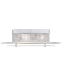 Possini Euro Design Modern Ceiling Light Flush Mount Fixture 15 3/4" Wide Gleaming White 3-Light 2-Tier Clear Frosted Glass for Bedroom Kitchen H