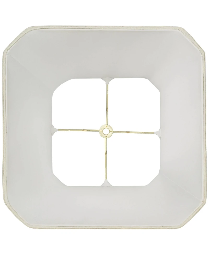 Springcrest Creme Small Square Cut Corner Lamp Shade 8" Top x 12" Bottom x 11" Slant x 10.5" High (Spider) Replacement with Harp a