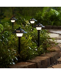 Pagoda Textured Black 8-Piece Led Landscape Path Light Set - John Timberland