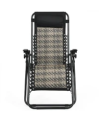 Gymax Folding Rattan Patio Zero Gravity Lounge Chair Recliner with Headrest