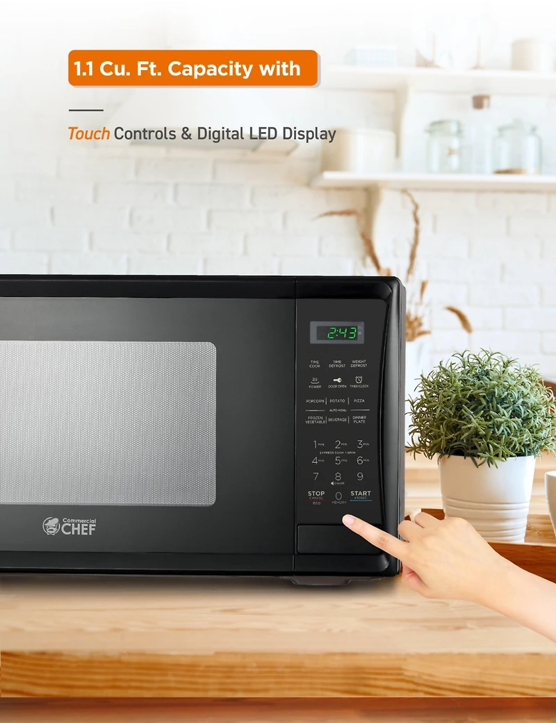 1.1 Cu. Ft. Counter Top Microwave,Black