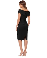 Xscape Women's Off-The-Shoulder Sweetheart Ruffle Dress