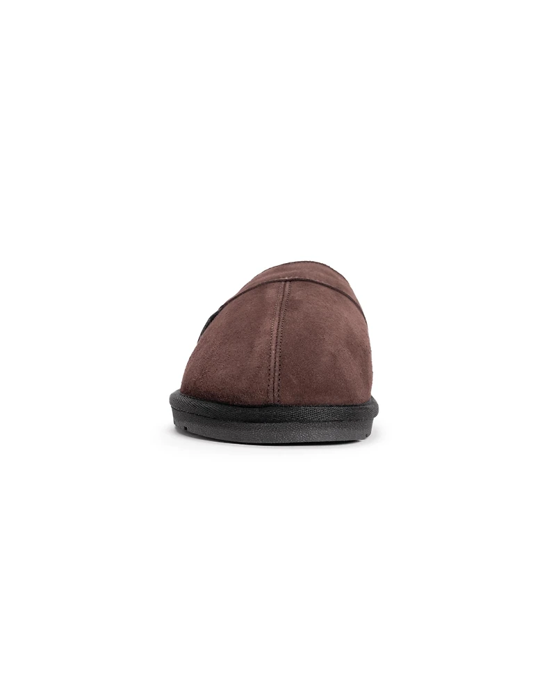 Muk Luks Men's Leather Goods By Abbott Slipper, Mahogany, 11