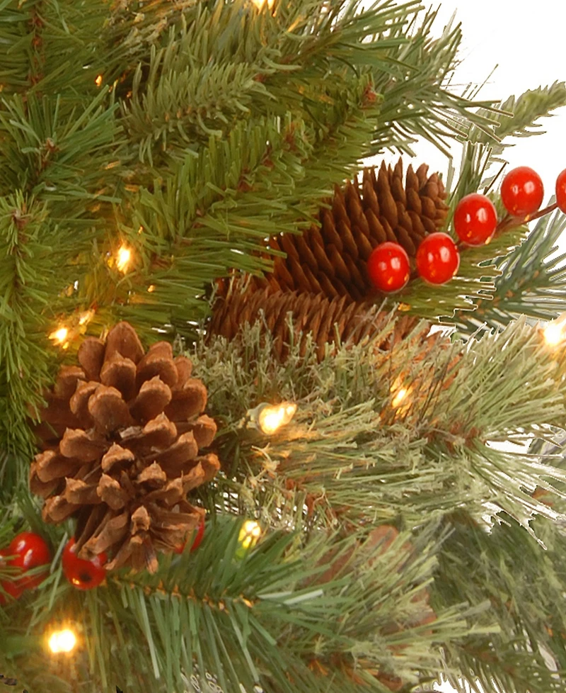 National Tree Company 6 ft. Pre-Lit Feel Real Artificial Colonial Fir Half Tree with 200 Clear Lights