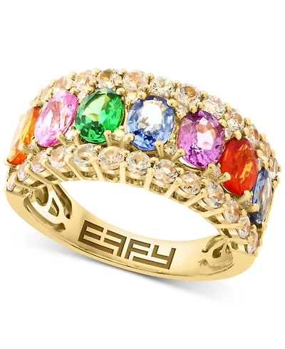 Effy Blue & White Sapphire Ring (3-1/2 ct. t.w.) Diamond (1/20 14k Gold. (Also available Emerald and Pink Sapphire)