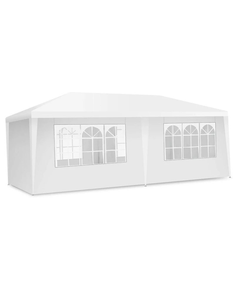 Slickblue 6 Sidewalls Outdoor Canopy Tent with Carry Bag-White