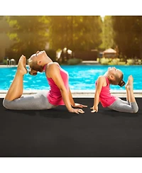 Slickblue Large Yoga Mat 6x4x8 Thick Workout Mats-Black