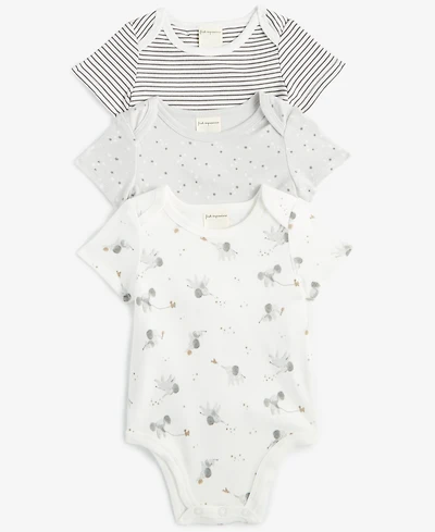Baby Elephant Cotton Bodysuits, 3 Pack, Exclusively at Macy's