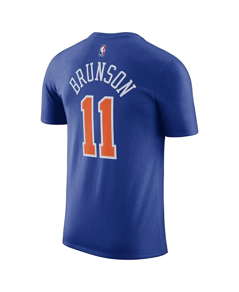 Nike Men's Jalen Brunson Blue New York Knicks Icon Edition Name Number T-Shirt