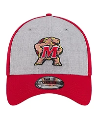 New Era Men's Heather Gray/Red Maryland Terrapins Two-Tone 39THIRTY Flex Hat
