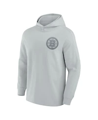 Fanatics Signature Men's Gray Boston Bruins Elements Lightweight Tri-Blend Fleece Hoodie