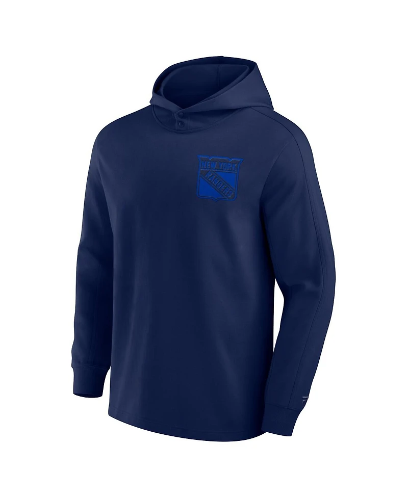 Fanatics Signature Men's Navy New York Rangers Elements Lightweight Tri-Blend Fleece Hoodie