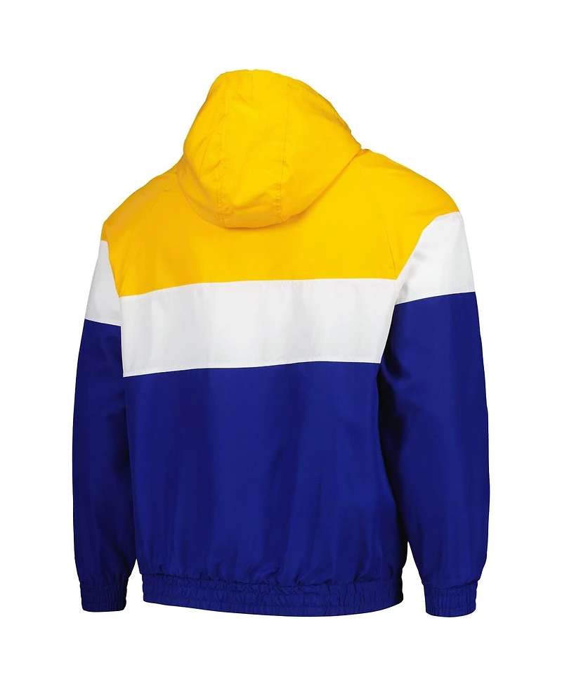 New Era Men's Blue Seattle Mariners Ripstop Raglan Quarter-Zip Hoodie Windbreaker Jacket