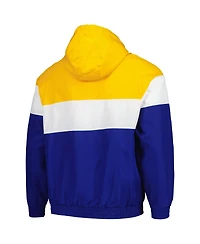 New Era Men's Blue Seattle Mariners Ripstop Raglan Quarter-Zip Hoodie Windbreaker Jacket