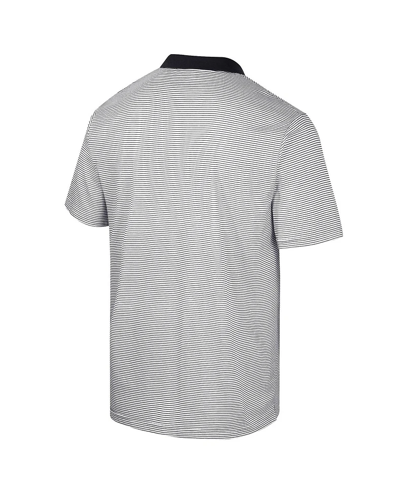 Colosseum Men's White/Maroon Montana Grizzlies Print Stripe Polo Shirt