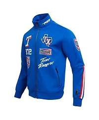 Pro Standard Men's Royal Texas Rangers Fast Lane Full-Zip Track Jacket