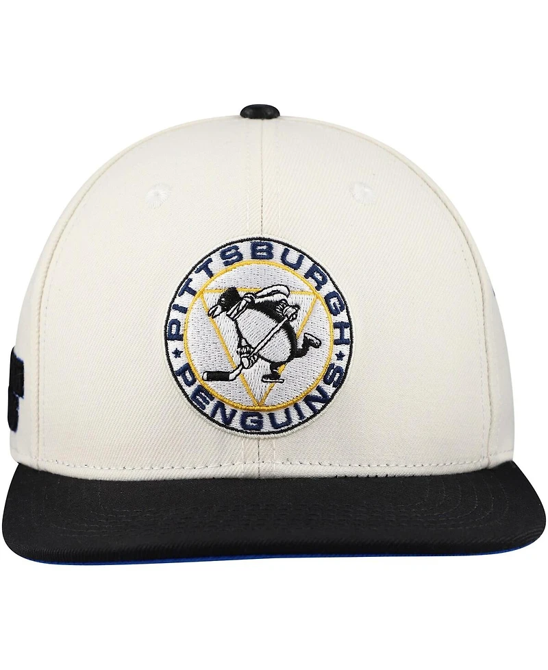 Pro Standard Men's Cream Pittsburgh Penguins Retro Classic Logo Snapback Hat