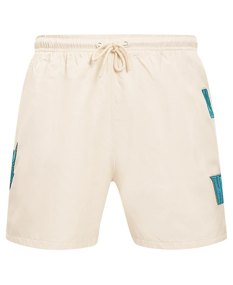 Pro Standard Men's Cream Charlotte Hornets Triple Tonal Woven Shorts