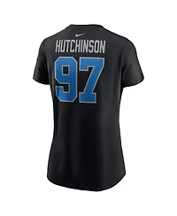 Nike Women's Aidan Hutchinson Black Detroit Lions Player Name Number T-Shirt