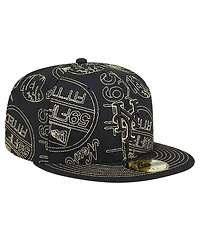 New Era Men's Black York Mets 59FIFTY Day Allover Fitted Hat