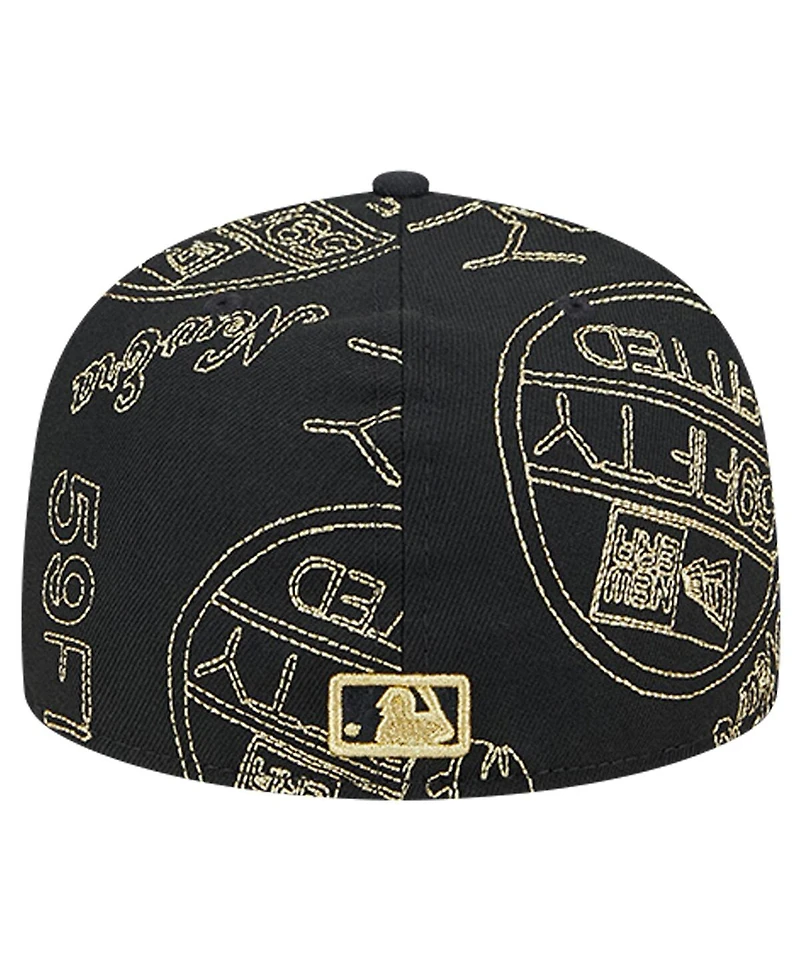 New Era Men's Black York Mets 59FIFTY Day Allover Fitted Hat
