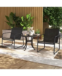 Slickblue 24 Inch Patio Side Table with Adjustable Footpads for Poolside Backyard Balcony-Rustic Brown