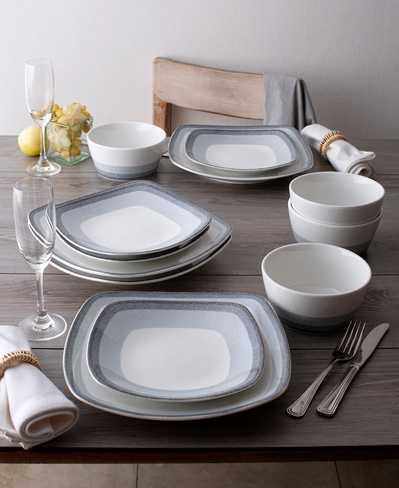 Noritake Colorscapes Layers Square Dinner Plate Set of 4, 10.75"
