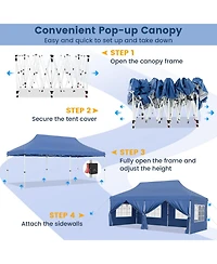 Slickblue 10 x 20 Ft Pop up Canopy with 6 Sidewalls and Windows Carrying Bag for Party Wedding Picnic
