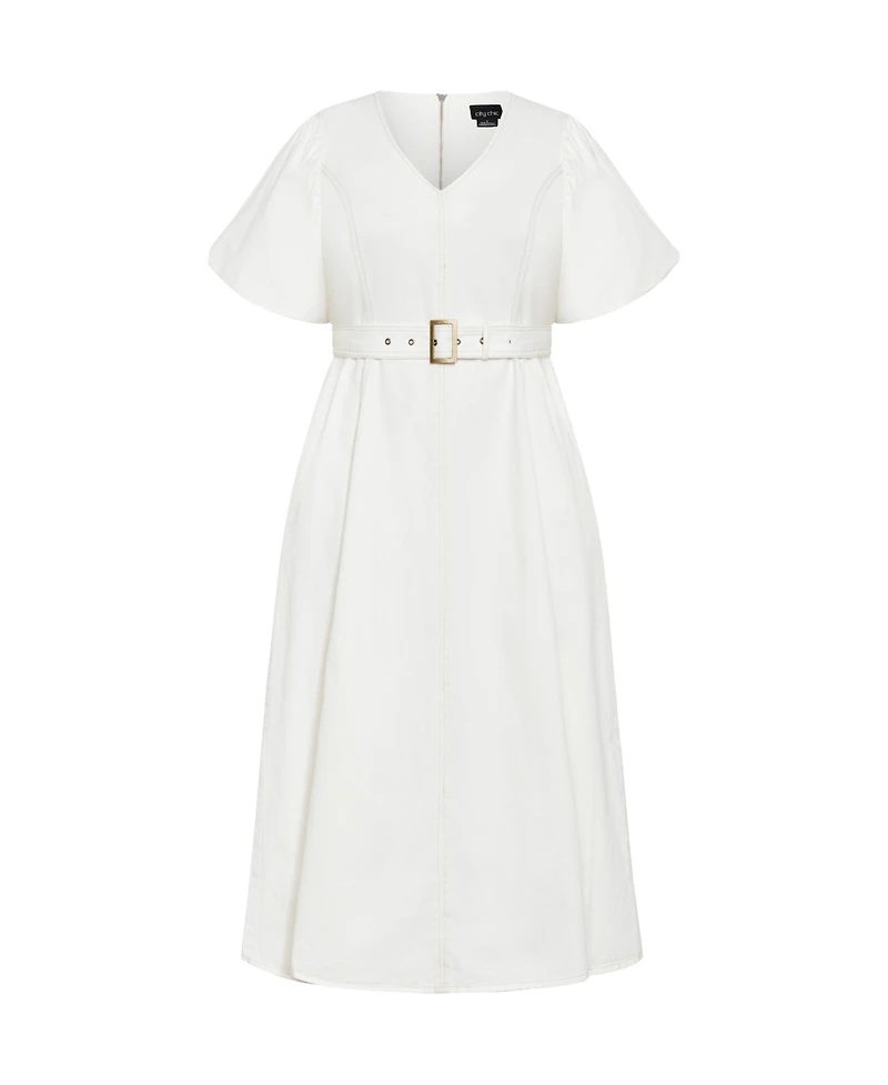 City Chic Plus Denim Delilah Midi Dress