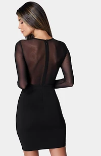 Bebe Women's Mesh & Lace Illusion Dress