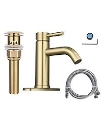 Aquaterior Single Handle Bathroom Vessel Faucet Mixer Tap with Pop-up Drain