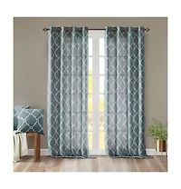 Madison Park Saratoga Fretwork Print Grommet Top Window Curtain Panel