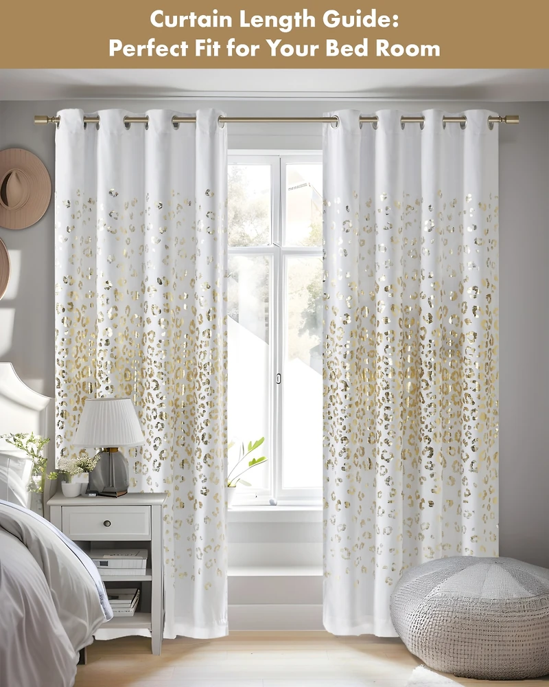 Intelligent Design Lillie Metallic Leopard Print Total Blackout Curtain 1 Panel for bedroom, Silver grommet top fit up to 1.25 inches rod Single Curta