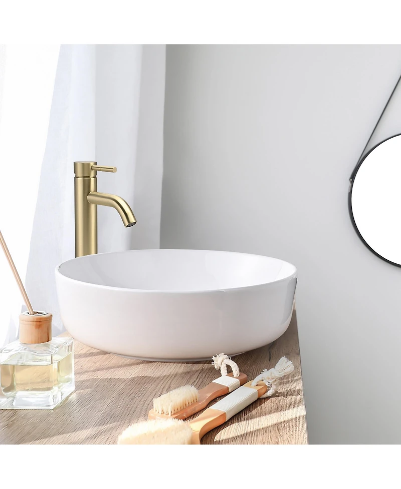 Aquaterior Single Handle Tall Vessel Faucet Bathroom Mixer Tap with Pop-up Drain