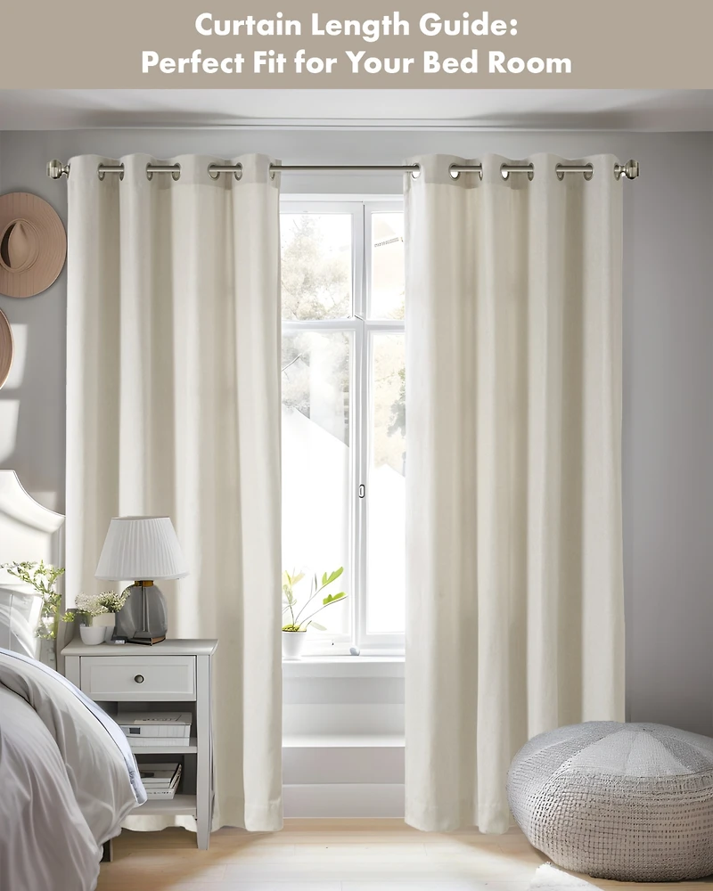 Englewood Solid Piece Dyed Curtain Single Panel For Bedroom, Antique Silver Grommet Top Fit Up To 1.25 Inches Rod Single Curtain Panel For Living Room
