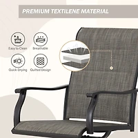 Aoodor Outdoor 360-degree Swivel Dining Chairs Set of 2, Ergonomic Designed, Breathable, Durable High Back Textilene Chair for Lawn Garden, Backyard,