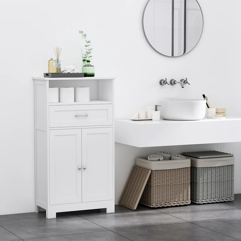 kleankin Bathroom Storage Cabinet with Drawer and Shelf,