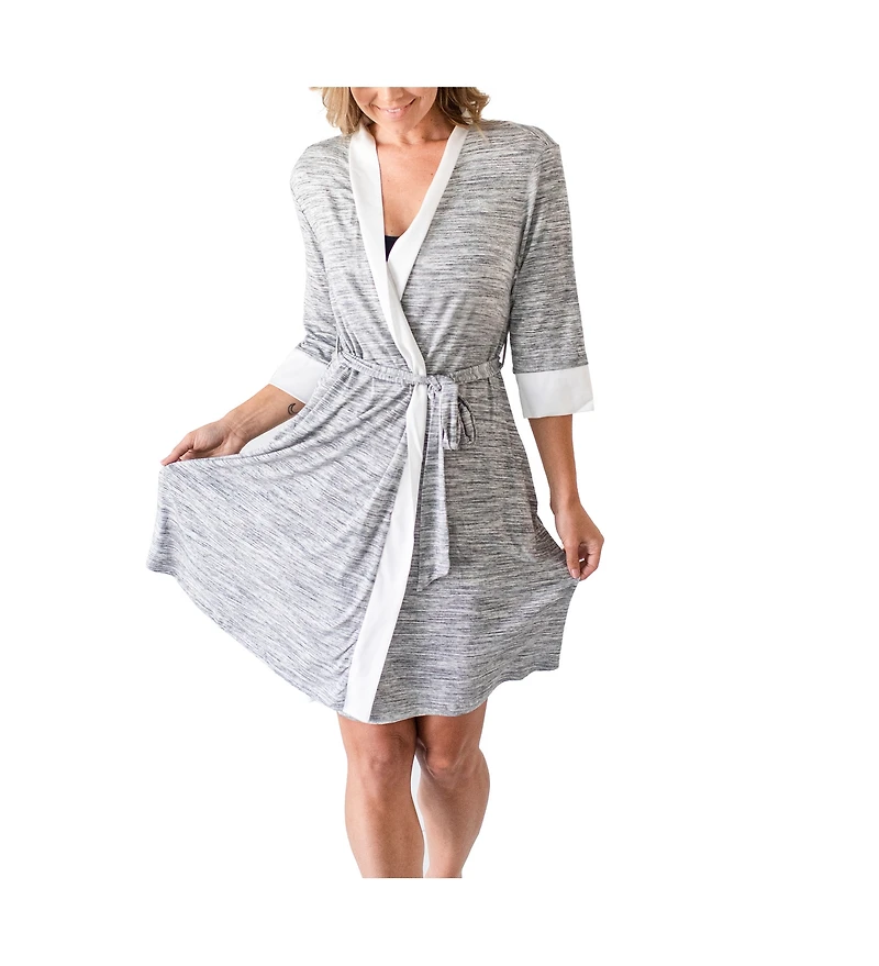 Kindred Bravely Maternity Emmaline Postpartum Robe - two belt positions
