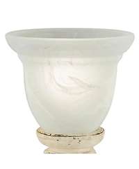 Regency Hill Country Cottage Accent Table Lamp 18 1/4" High French Beige Alabaster Glass Uplight Shade for Living Room Bedroom