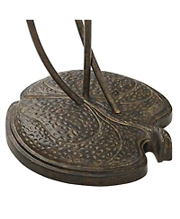 Franklin Iron Works Rustic Farmhouse Sculptural Floor Lamp 68 1/4" Tall Bronze Gold 3-Light Amber Glass Intertwined Lily Flower Shade for Living